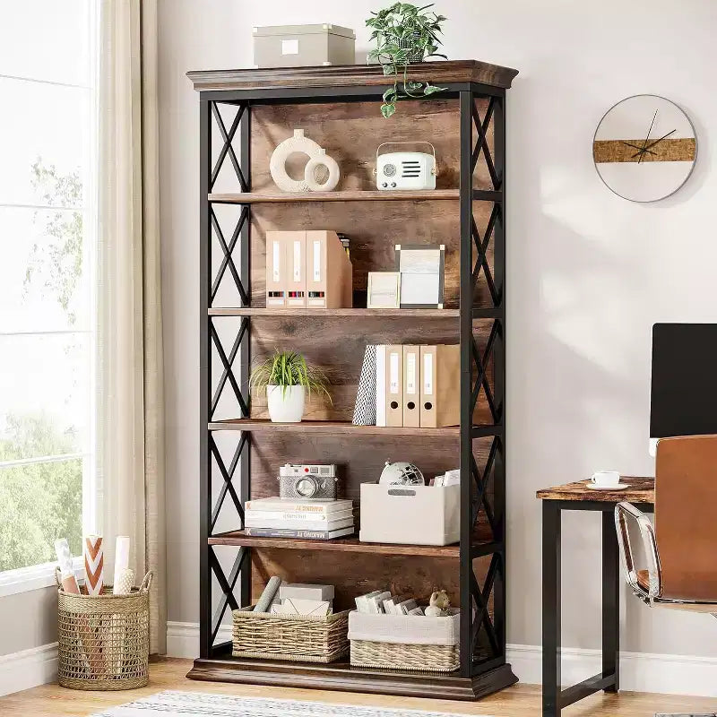 6-stufiges Bücherregal 70,87, freistehendes Bücherregal