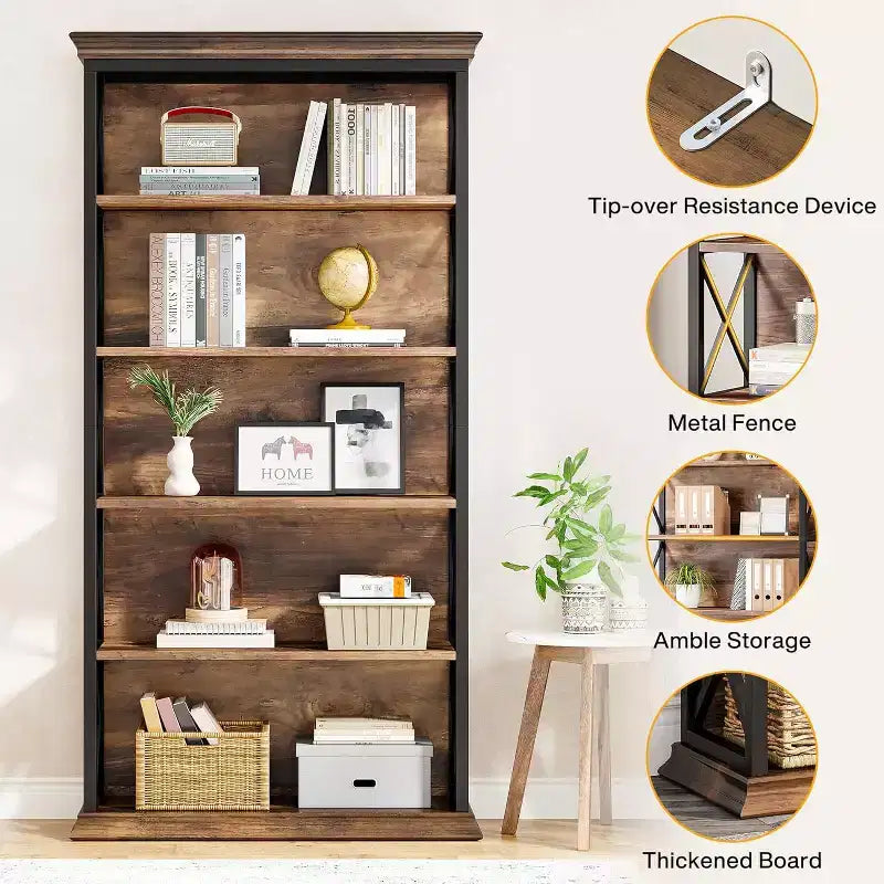 6-stufiges Bücherregal 70,87, freistehendes Bücherregal