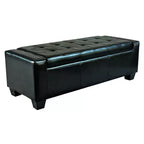 HOMCOM 51 Faux Leather Rectangular Tufted Storage Ottoman
