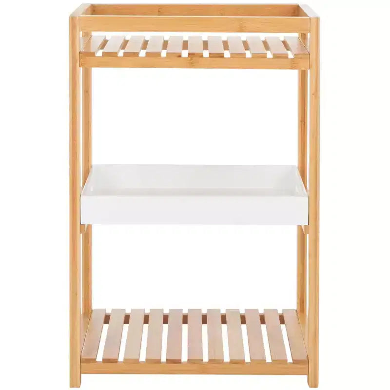 Akio 3 Tier Shelf - Indoor - STG1915 - White/Natural - Safavieh