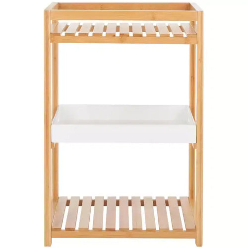 Akio 3 Tier Shelf - Indoor - STG1915 - White/Natural - Safavieh