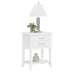 Hölzerner Beistelltisch mit 2 Schubladen und Ablagefach