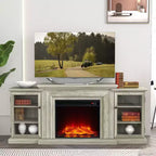 TV-Schrank Vintage mit Elektrokamin bis 70 Zoll
