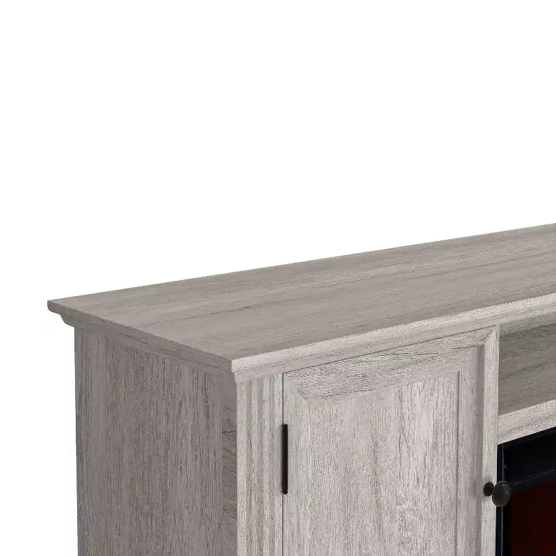 Vintage TV-Schrank für Fernseher bis 70 Zoll mit Elektrokamin -
