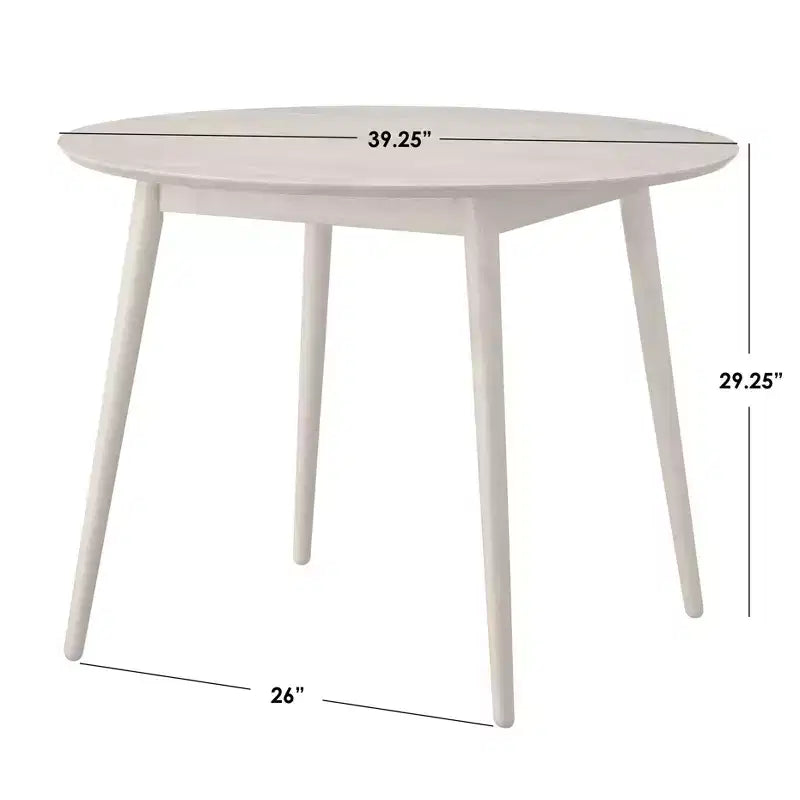 Raylen Mid-Century Modern Runder Esstisch aus Massivholz